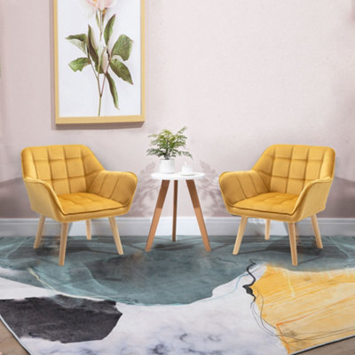 Yellow accent chairs with arms hot sale