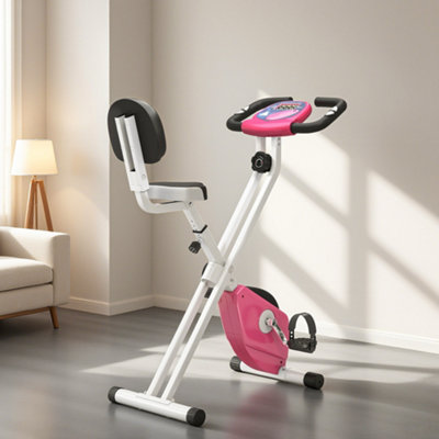 Exercise Equipment Exercise Bike Pink HOMCOM Magnetic Resistance