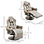 HOMCOM Manual Recliner Armchair PU Sofa Chair w/ Footrest & 135 Reclining