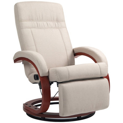 HOMCOM Manual Recliner Swivel Reclining Chair with Footrest 