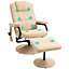 HOMCOM Massage Recliner Chair Cushioned Ottoman 10 Point Vibration Cream