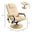HOMCOM Massage Recliner Chair Cushioned Ottoman 10 Point Vibration Cream