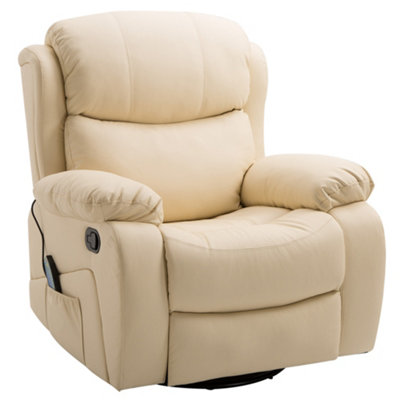 HOMCOM Massage Recliner Chair Manual Reclining Chair with Footrest 