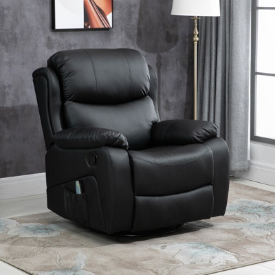 Black recliner store massage chair