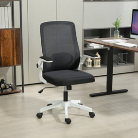 HOMCOM Mesh Desk Chair with Tilt Function, Lumbar Support, Black