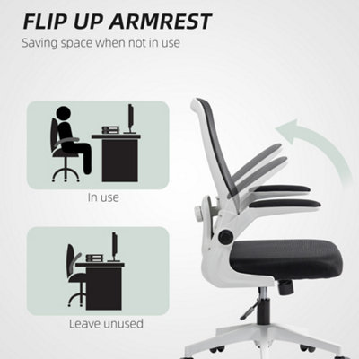 HOMCOM Mesh Desk Chair with Tilt Function, Lumbar Support, Black