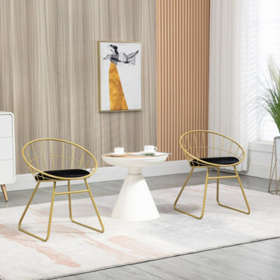 Gold metal best sale wire chair