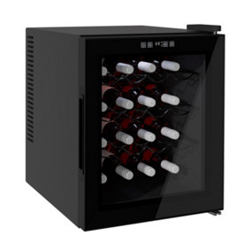 HOMCOM Mini Frige Thermoelectric Cooler Wine Display LED Light 16 Bottles