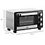 HOMCOM Mini Oven 16L Countertop Oven w/ Adjustable Temperature Timer 1400W