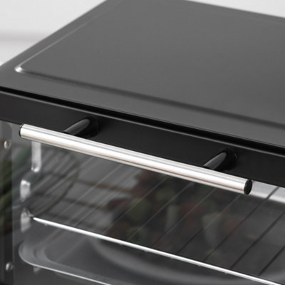 HOMCOM Mini Oven 9L Countertop Toaster Oven with Timer Control 750W Black