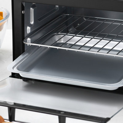 HOMCOM Mini Oven 9L Countertop Toaster Oven with Timer Control 750W Black