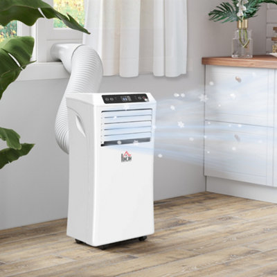 HOMCOM Mobile Air Conditioner W/ RC Cooling Sleeping Mode Portable White 1003W