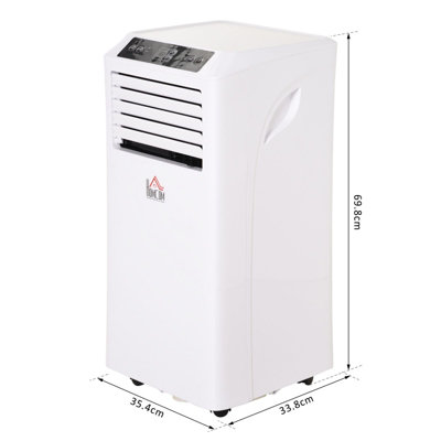 HOMCOM Mobile Air Conditioner W/ RC Cooling Sleeping Mode Portable White 1080W
