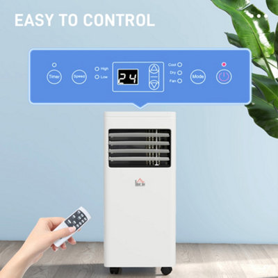 HOMCOM Mobile Air Conditioner White W/ Remote Control Cooling Ventilating 780W