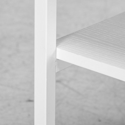 HOMCOM Mobile Printer Stand with Storage Printer Table for Home Office White