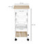 HOMCOM Mobile Rolling Kitchen Island Trolley for Home Metal Baskets Tray Shelves