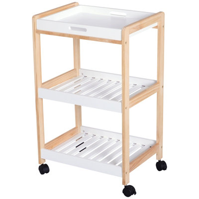 5 Five Simply Smart Linha Wooden Kitchen Trolley with 5 Tiers Beige  38x37x90cm