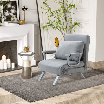 Grey single best sale sofa bed chair