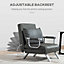 HOMCOM Modern 2-In-1 Design Single Sofa Bed Sleeper Foldable Portable Armchair Chair Lounge Couch, Dark Grey