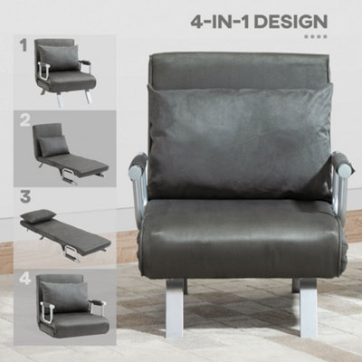 Leather sleeper deals chair