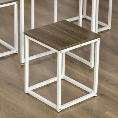 HOMCOM Modern 5-Piece Dining Table Set Metal Frame Square Kitchen Table