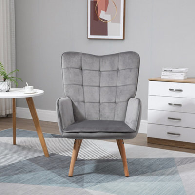 Homcom tufted high back deals accent chair