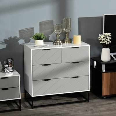 Modern Chest of 4 Drawers Sideboard Dresser for Bedroom Living