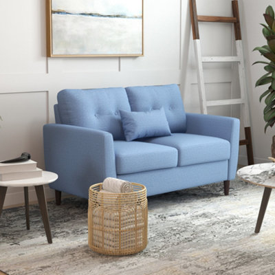 HOMCOM Modern Chic Loveseat with Armrest Spring Padding for Home Office