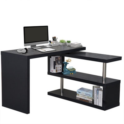 L shaped outlet desk rotating