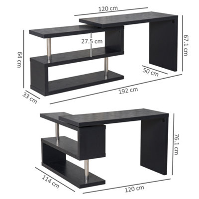 Swivel store corner desk