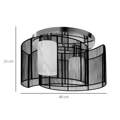 HOMCOM Modern Design Mini Style Flush Mount Ceiling Light Mount with Flush Metal Finish Chandelier