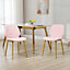 HOMCOM Modern Dining Chairs Set of 2 with Padded Seat and Steel Legs, Pink