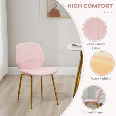 Buy HOMCOM Modern Dining Chairs Set of 2 with Padded Seat and Steel ...