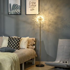 HOMCOM Modern Floor Lamp with Dandelion-like Lampshade for Bedroom