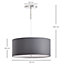HOMCOM Modern LED Pendant Light Chandelier with Three Lighting Modes Metal Round Base, Entrance, Grey, 59 x 59 x 44cm