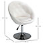 HOMCOM Modern Leisure Chair Round Tufted Accent Vanity Stool Height Adjustable Counter, White