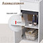 HOMCOM Modern Minimalistic Bathroom Storage Cabinet w/ Drawer Cupboard Adjustable Shelf Door Home Organiser Sleek White