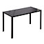 HOMCOM Modern Rectangular 4 Seater Dining Table with Tempered Glass Top