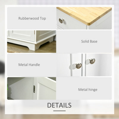HOMCOM Modern Sideboard Buffet Cabinet with Storage Cabinets and Drawers White