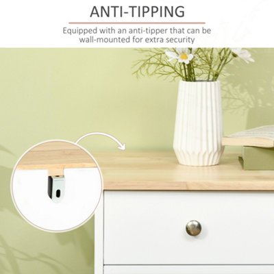 HOMCOM Modern Sideboard Buffet Cabinet with Storage Cabinets and Drawers White