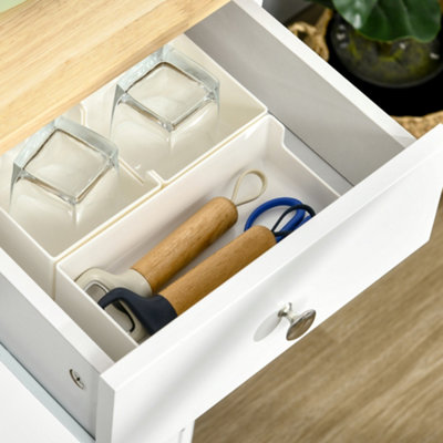 HOMCOM Modern Sideboard Buffet Cabinet with Storage Cabinets and Drawers White