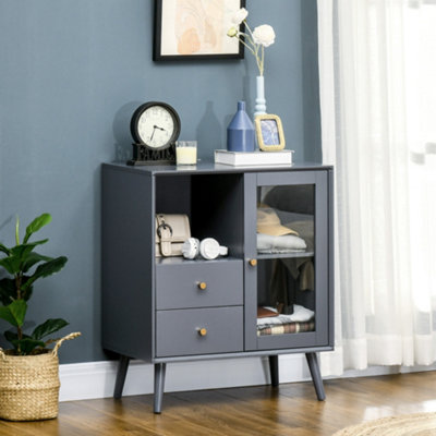 Grey deals glass sideboard