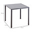HOMCOM Modern Square Dining Table with Tempered Glass Top Metal Legs for Kitchen