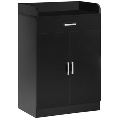 Small black cabinet with shop drawers