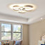 HOMCOM Modern Three Circle LED Ceiling Lamp Light with Metal Base for Bedroom, Hallway, Dining Room, Living Room