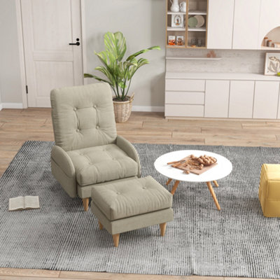 Comfy chair best sale with footstool