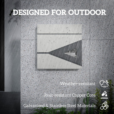 HOMCOM Modern Wall Mounted Post Box, Weatherproof Letterbox with Lock
