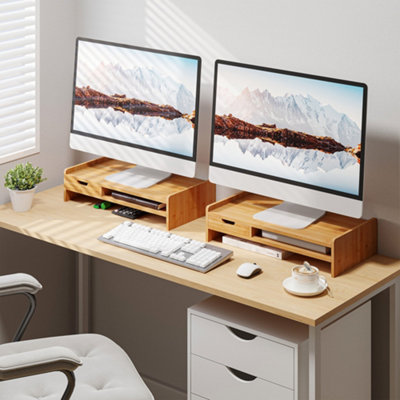 Bamboo computer monitor deals stand