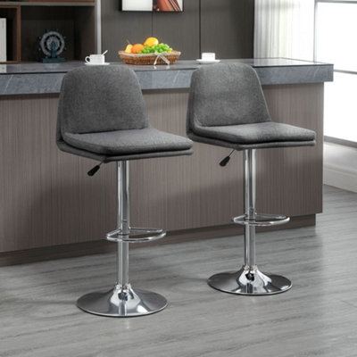 Morden Adjustable Swivel Bar Stools Set of 2, with Backrest