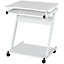 HOMCOM Movable Computer Desk with 4 Moving Wheels Sliding Keyboard Tray White